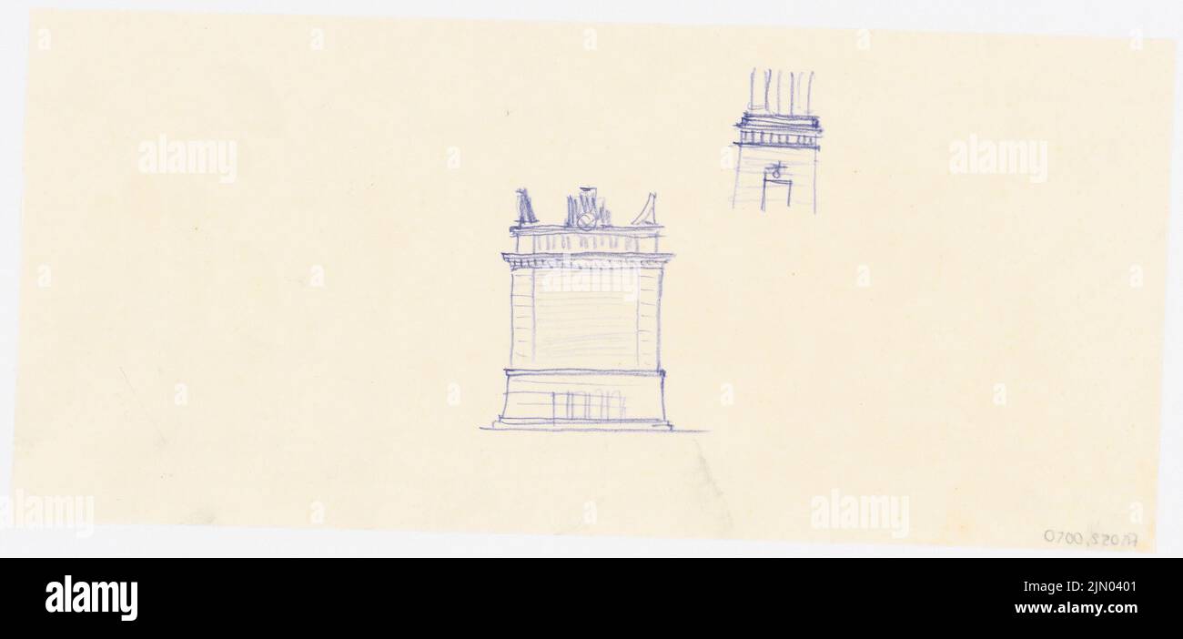 Böhmer Franz (1907-1943), stadio di Poznan [in mostra, attualmente EC 14] (1941-1941): Design view. Matita colorata su trasparente, 21,9 x 46,4 cm (compresi i bordi di scansione) Böhmer & Petrich : Stadion, Posen Foto Stock