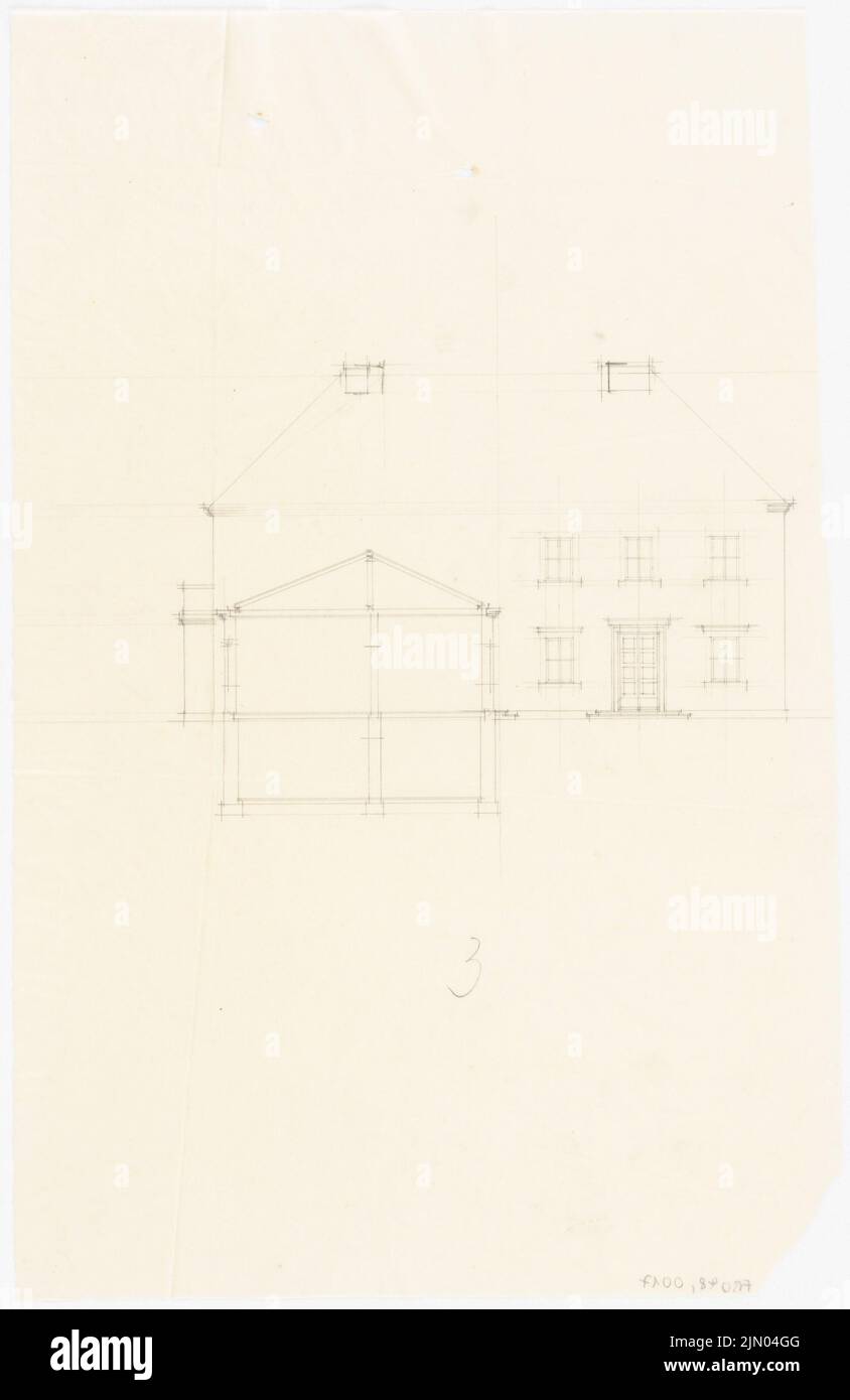 Böhmer Franz (1907-1943), Atelier Graf Plettenberg a Berlino-Dahlem (1940-1940): Vista. Matita su trasparente, 45,5 x 29,6 cm (compresi i bordi di scansione) Böhmer Franz (1907-1943): Atelier Graf Plettenberg, Berlino-Dahlem Foto Stock