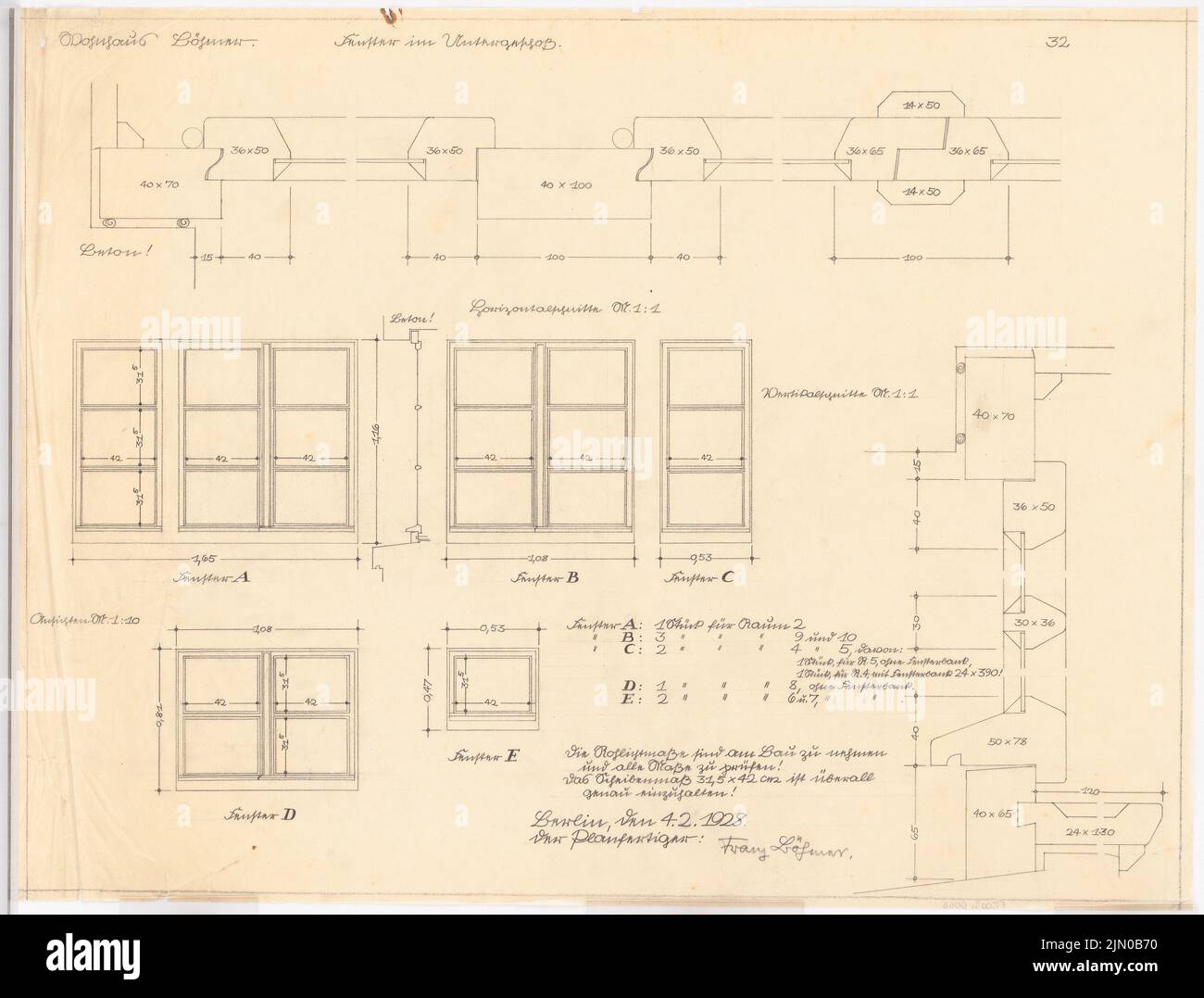 Böhmer Franz (1907-1943), casa singola Böhmer in Heidelberg (04.02.1928): Finestra nel seminterrato: Viste 1:20, tagli 1: 1. Matita su trasparente, 52,3 x 68,9 cm (compresi i bordi di scansione) Böhmer Franz (1907-1943): Wohnhaus Böhmer, Heidelberg Foto Stock Böhmer Franz (1907-1943), casa singola Böhmer in Heidelberg (04.02.1928): Finestra nel seminterrato: Viste 1:20, tagli 1: 1. Matita su trasparente, 52,3 x 68,9 cm (compresi i bordi di scansione) Böhmer Franz (1907-1943): Wohnhaus Böhmer, Heidelberg Foto Stock