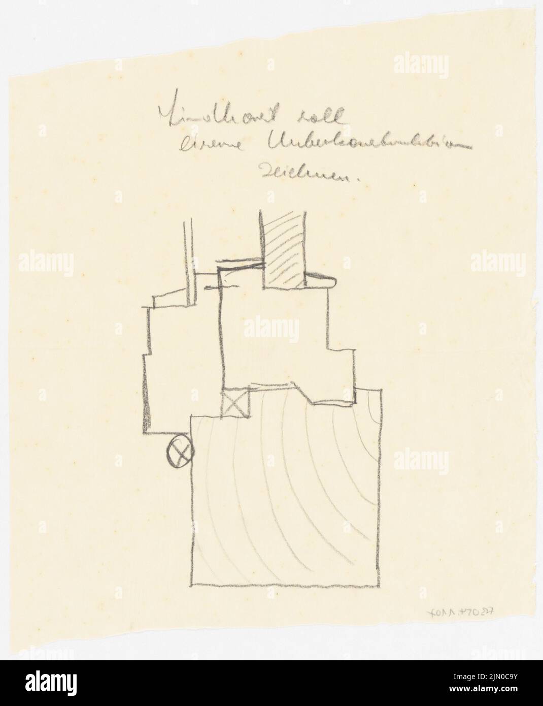 Böhmer Franz (1907-1943), appartamento ufficiale del ministro degli Esteri del Reich Joachim von Ribbentrop a Berlino-Mitte (1941-1941): Disegno. Matita su trasparente, 37,9 x 31,2 cm (compresi i bordi di scansione) Böhmer & Petrich : Dienstwohnung des Reichsaußenministers Joachim von Ribbentrop, Berlin-Mitte. Umbau Foto Stock