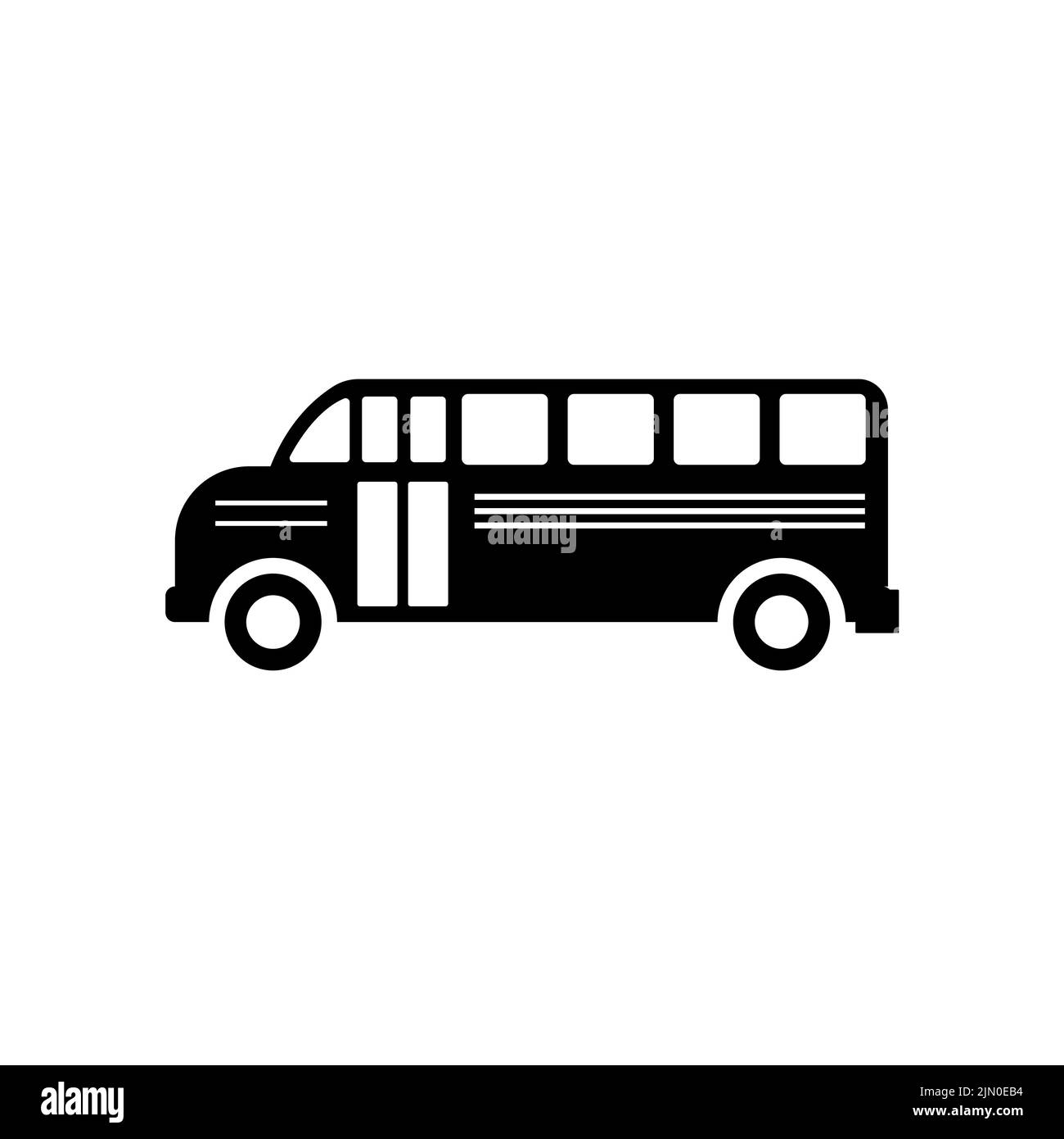 Icona scuolabus. Vettore simbolo dell'icona del bus scolastico Illustrazione Vettoriale