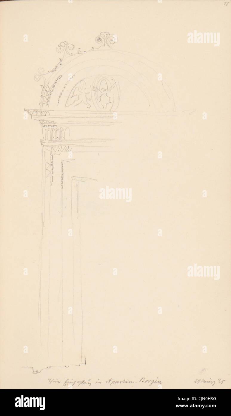 Scheppig Carl (1803-1885), schemchbook 'le note di viaggio raccolte sul Reno in Francia e in Italia' (1833-1835): Matita su carta, 16,6 x 9,9 cm (compresi i bordi di scansione) Scheppig Carl (1803-1885): Skizzenbuch »Reisenotizen gesammelt am Rhein in Frankreich und Italien«: Museo Vatikanisches, Rom Foto Stock