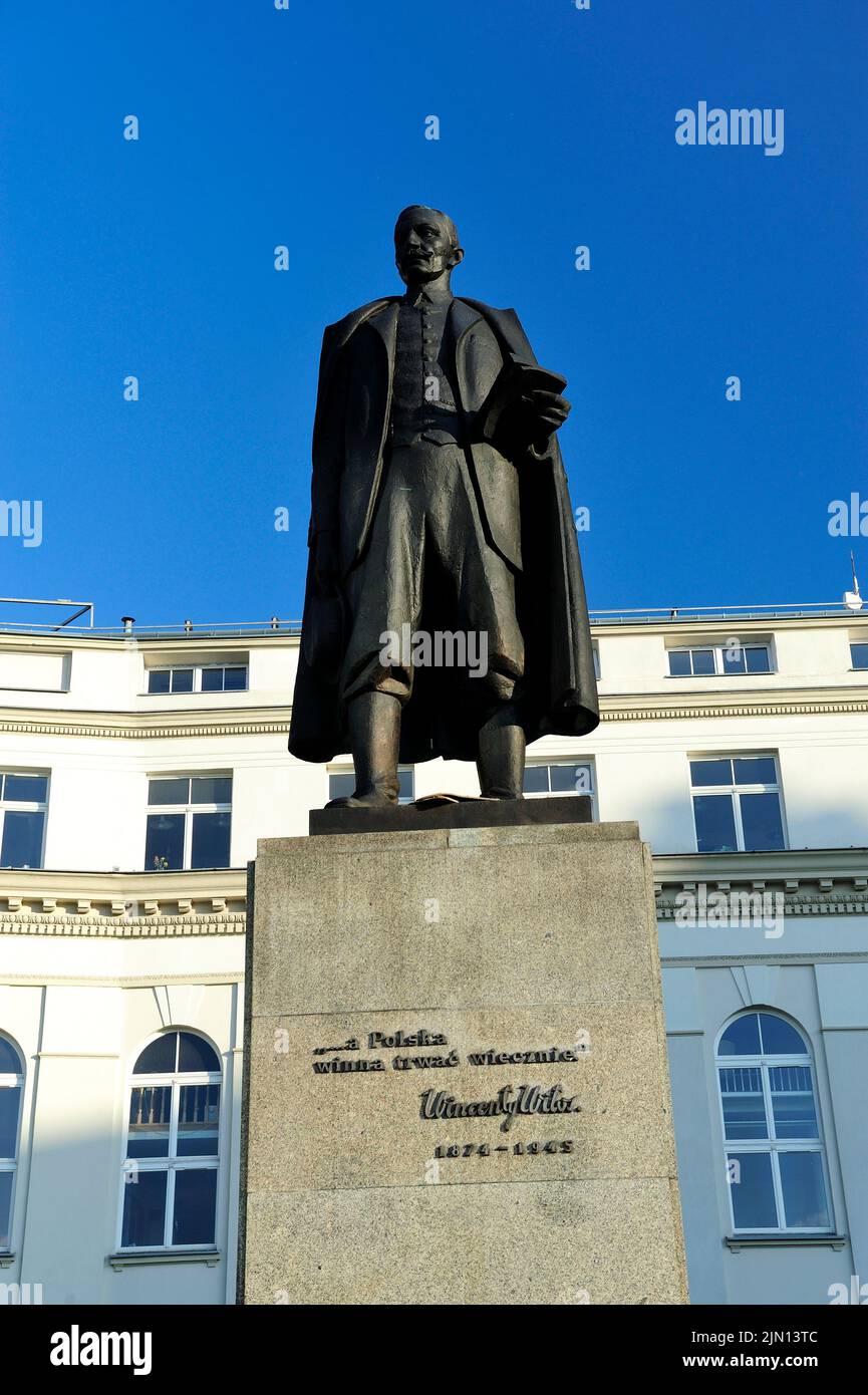 Varsavia, Poland.Monument, memoriale, tre volte presidente della Repubblica di Polonia 2nd, presidente Wincenty Witos Foto Stock