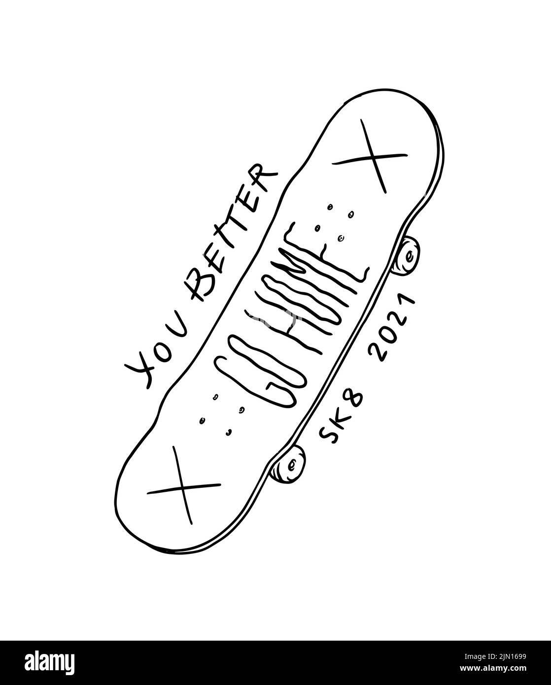 Emblema da skateboard in stile vintage. Etichette e badge retrò vintage per t-shirt e tipografia. Disegno inciso a mano. Illustrazione Vettoriale