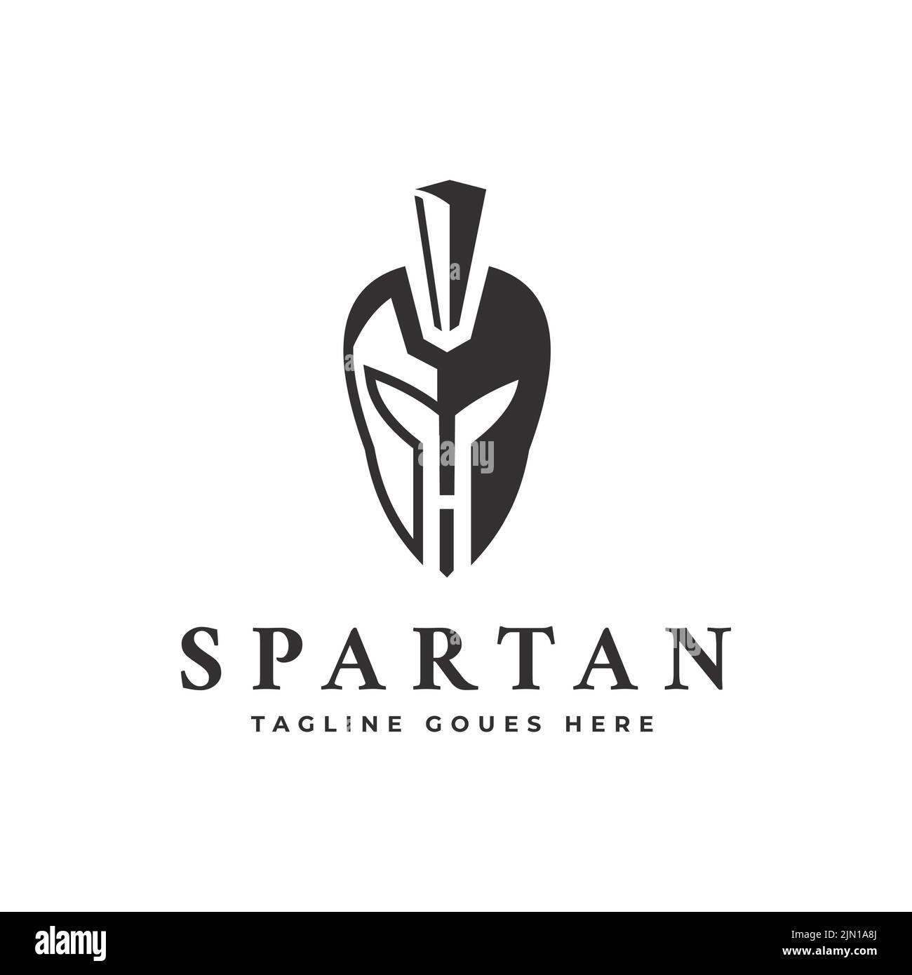 Semplice e creativo logo spartano design con logo vettoriale a forma di lettera H. Symbol, modello. Illustrazione Vettoriale