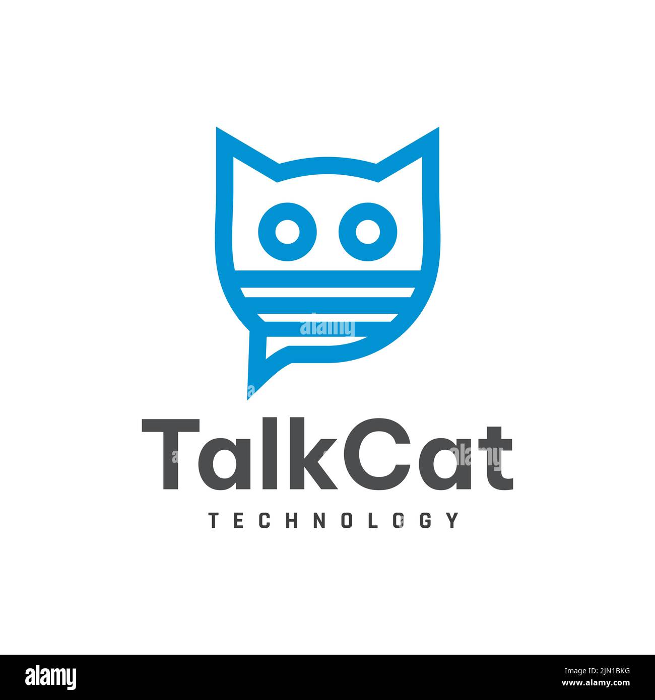 Modello, tecnologia, semplice, simbolo del gatto Illustrazione Vettoriale