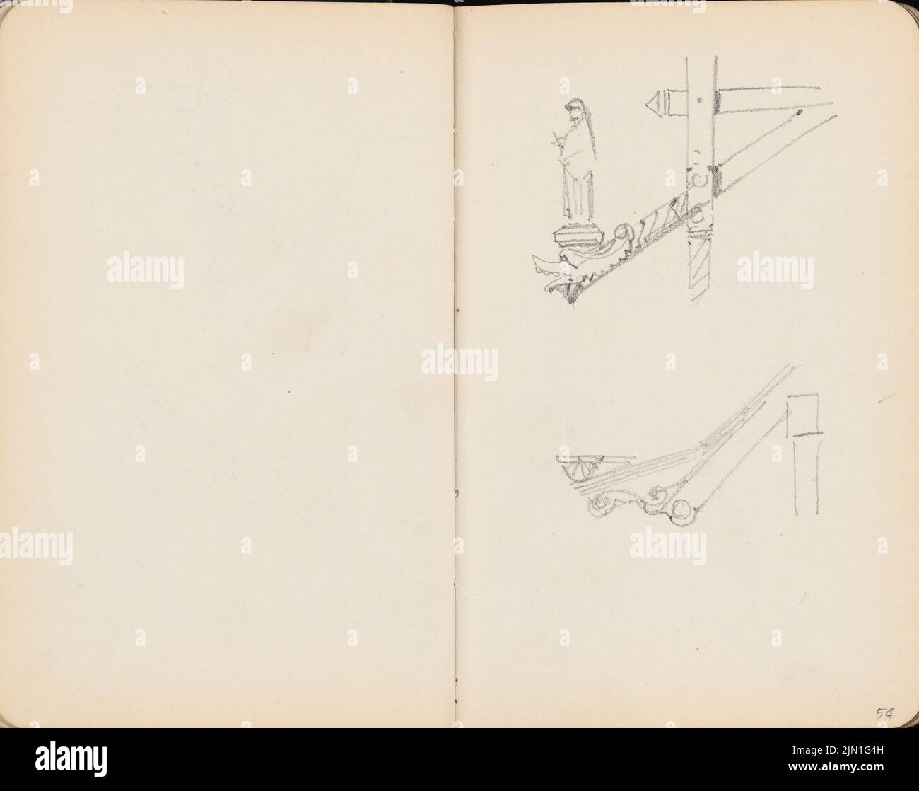 Gropius Martin (1824-1880), album di disegno 5: Ornamentics (without dat.): Dettagli. Matita su carta, 16,6 x 21 cm (compresi i bordi di scansione) Gropius Martin (1824-1880): Skizzenalbum 5: Ornamentik Foto Stock