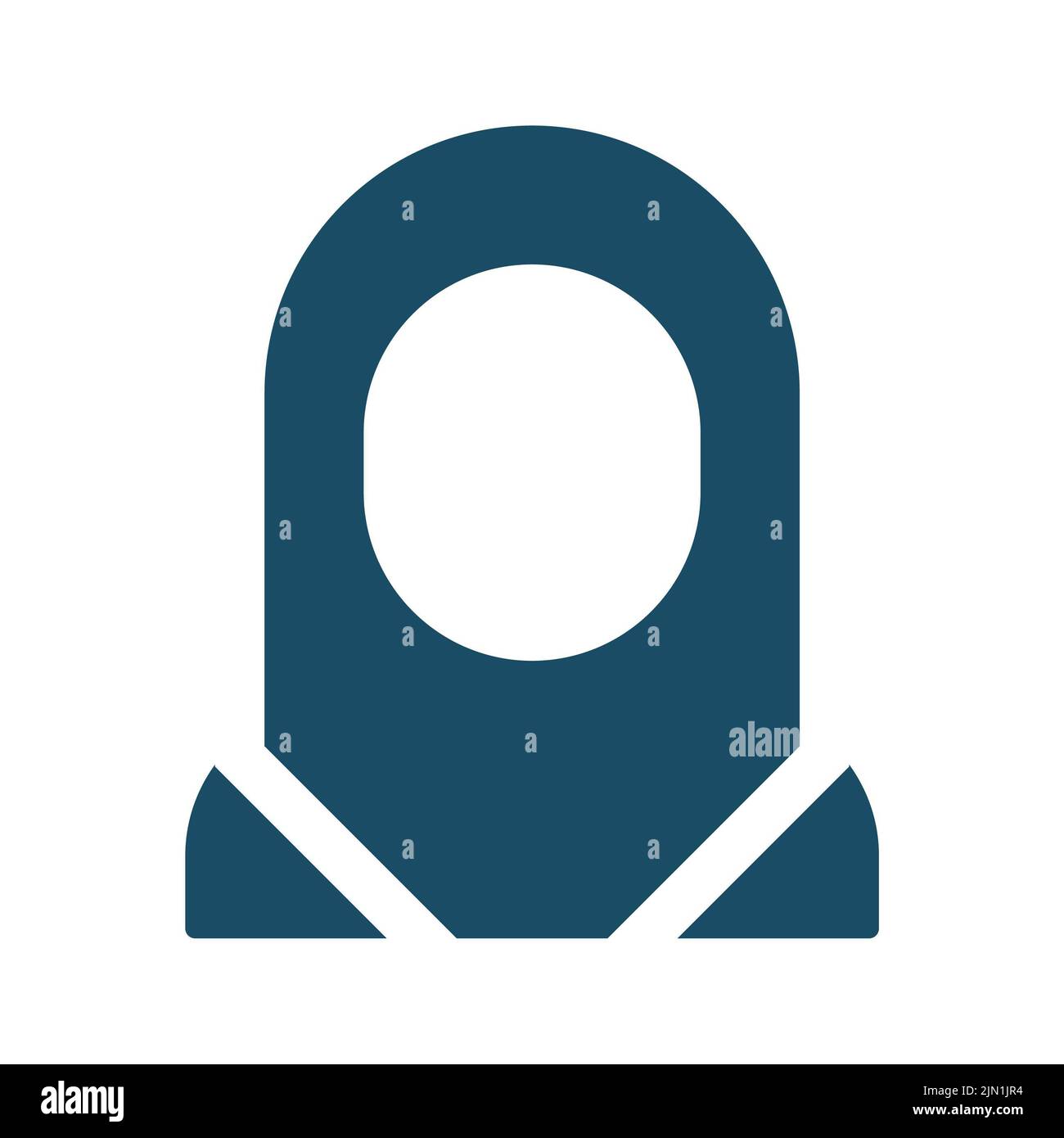 Donna piatta di alta qualità blu scuro in burqa icona. Pittogramma, Ramadan, musulmano, religione islamica. Utile per siti Web, banner, biglietti d'auguri, app e soc Foto Stock