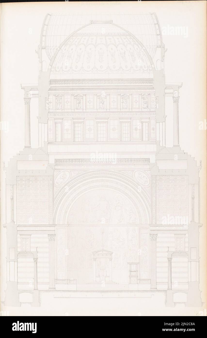 Schinkel Karl Friedrich (1781-1841), St. Nikolaikirche, Potsdam. (Da: Atlas alla rivista for Building, ed. V. G. Erbkam, Jg. 3, 1853): Taglio. Cucitura su carta, 43,6 x 28,7 cm (inclusi i bordi di scansione) Foto Stock