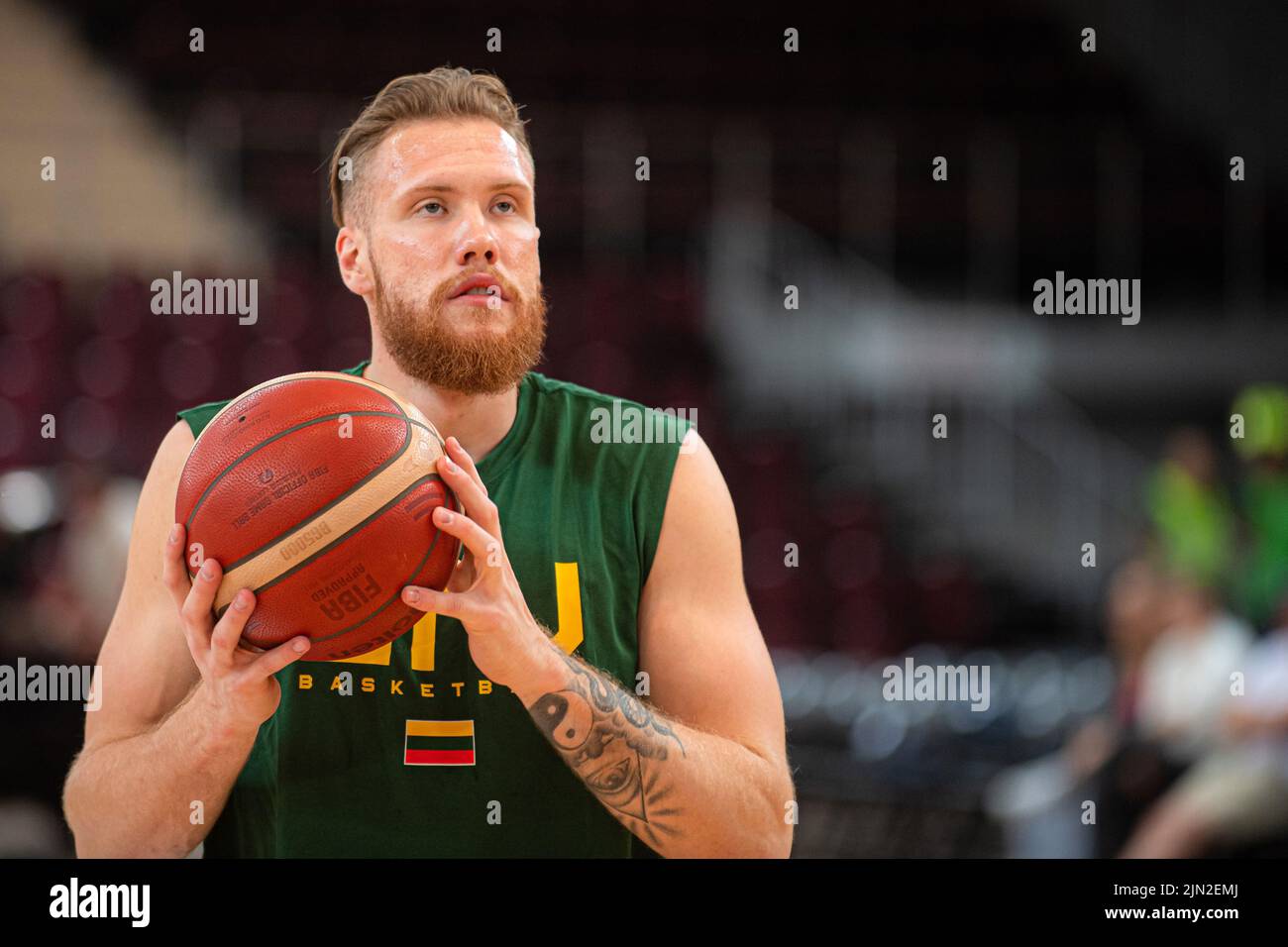 2022 08 07. Basket. Lituania - Estonia - 90:88. Ignas Brazdeikis è un giocatore di basket lituano-canadese che gioca come un winger leggero. Foto Stock