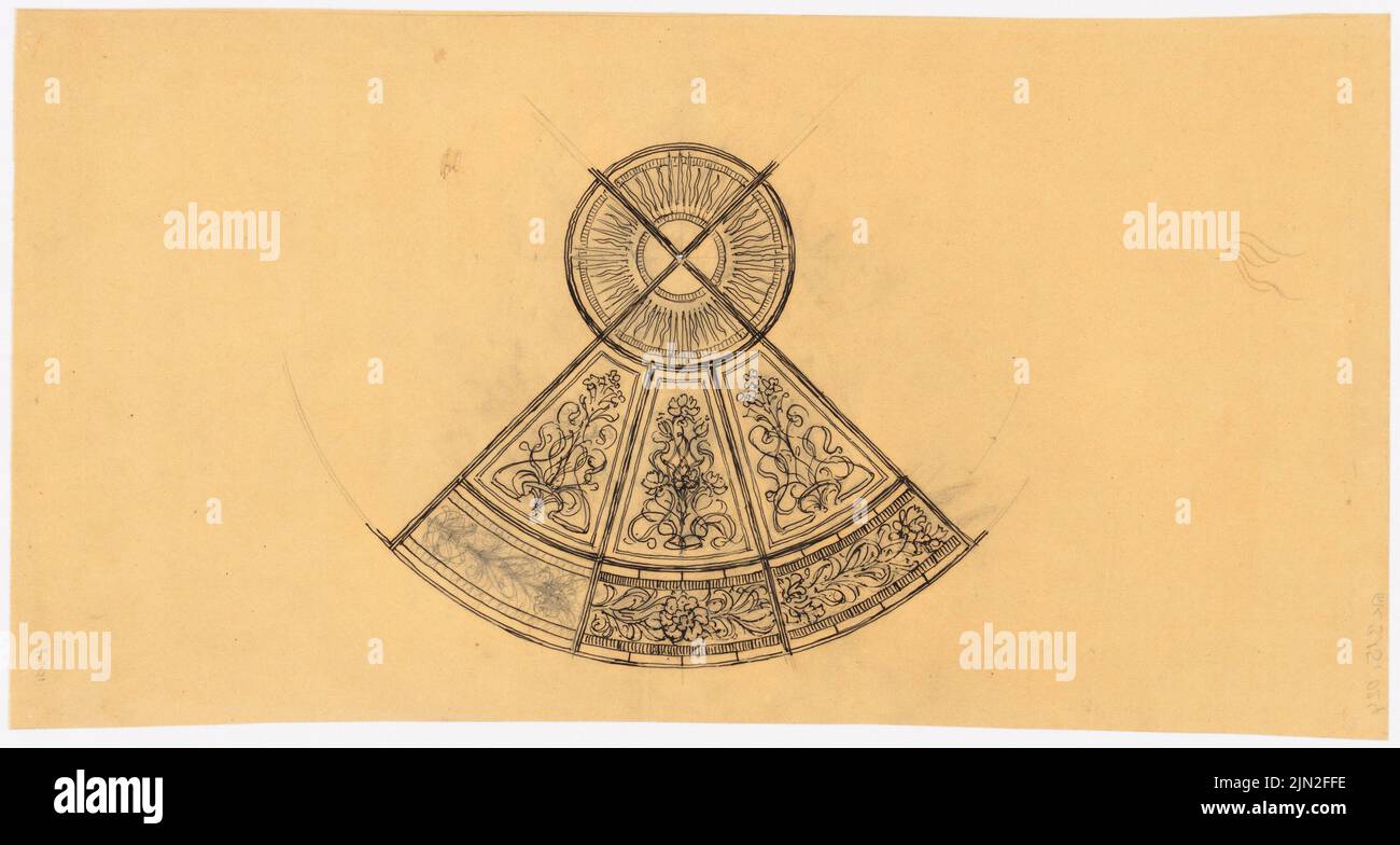 Knoblauch & Wex, grandi magazzini di conversione ed espansione Erich Jordan, Markgrafenstr. 102-107, Berlino-Kreuzberg: Markgrafenstraße 107: Dettagli Oberlicht der scale principali 1:20. Matita, inchiostro trasparente, 28,2 x 52,8 cm (inclusi i bordi di scansione) Foto Stock