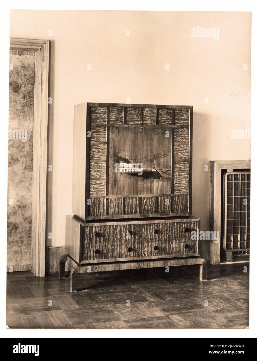 Mattern Hermann (1902-1971), Sugar Affinery Fr. Figlio di Meyer, Tangermünde. Casa del direttore: Casa del direttore nella sala. Foto su carta, 17,4 x 13,3 cm (inclusi i bordi di scansione) Foto Stock