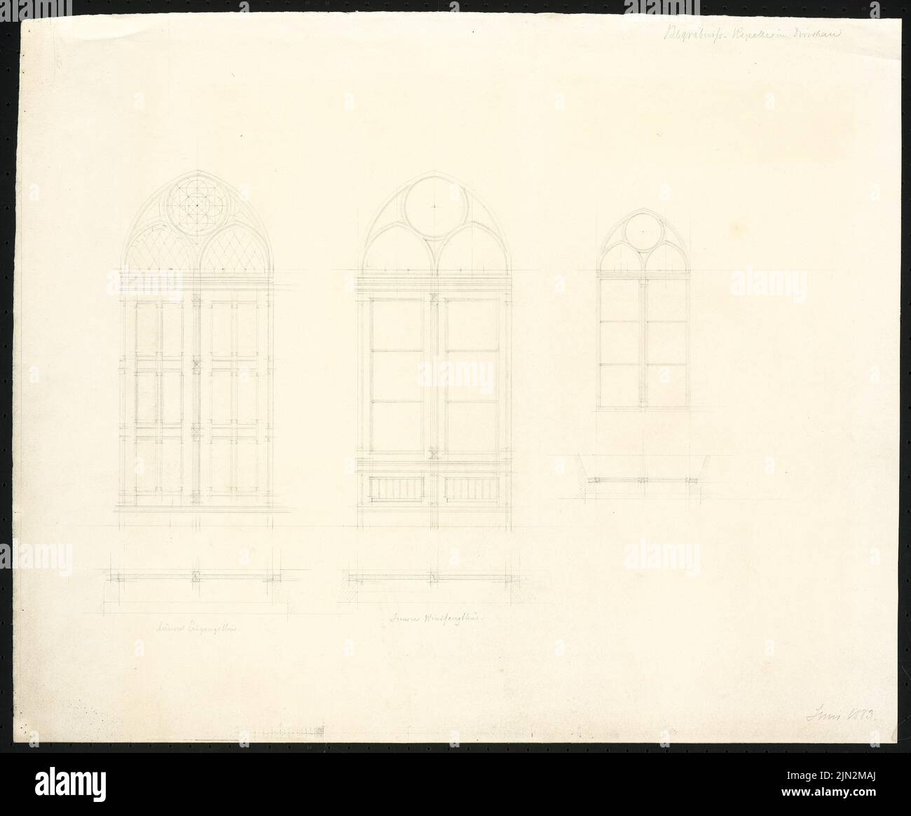 Cappella funeraria, Dirschau: 2 porte, finestre: Lacrime, tagli orizzontali Foto Stock
