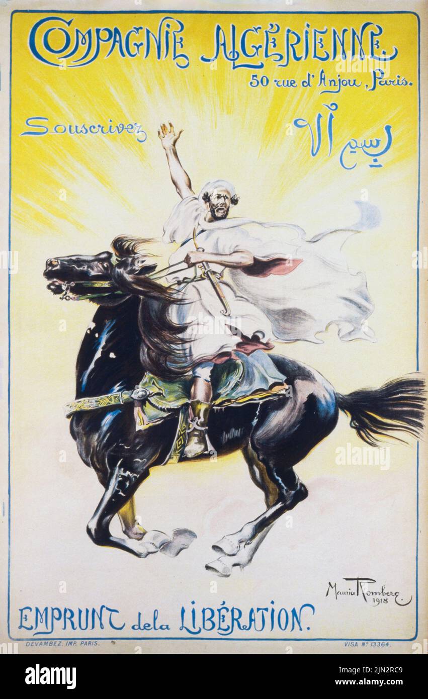 Compagnie Algerienne (Società Algerina) (1918) il manifesto francese della prima Guerra Mondiale di Maurice Romberg Foto Stock