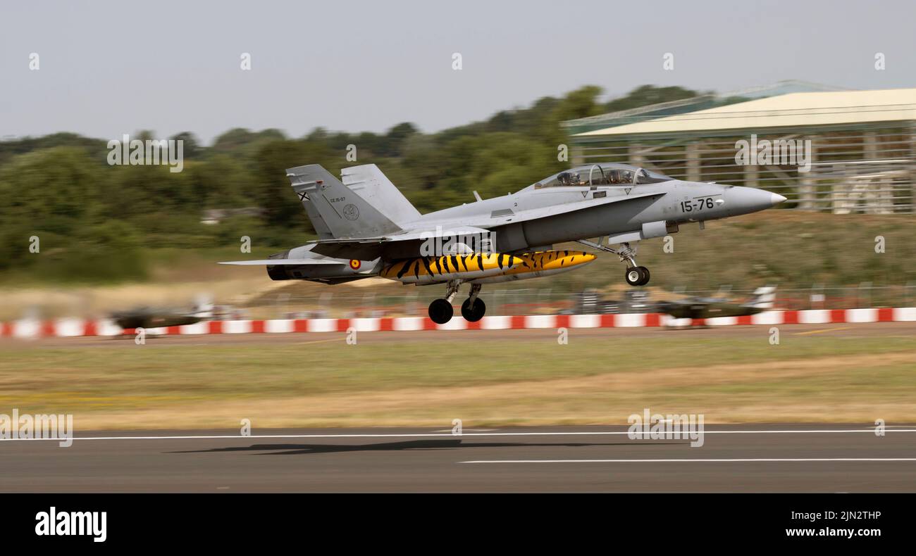 Aeronautica spagnola, McDonnell Douglas F/A-18 Hornet, al Royal International Air Tattoo Foto Stock