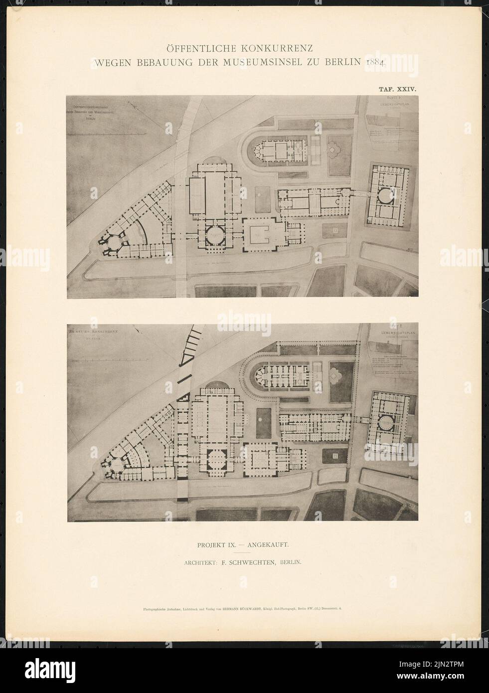 Schwechten Franz (1841-1924): Concorso Isola dei Musei, Berlino. (Da: Progetti concorrenti per lo sviluppo d.. Museum Island a Berlino. Selezione di design pluripremiati e migliori, Berlino 1884) Foto Stock