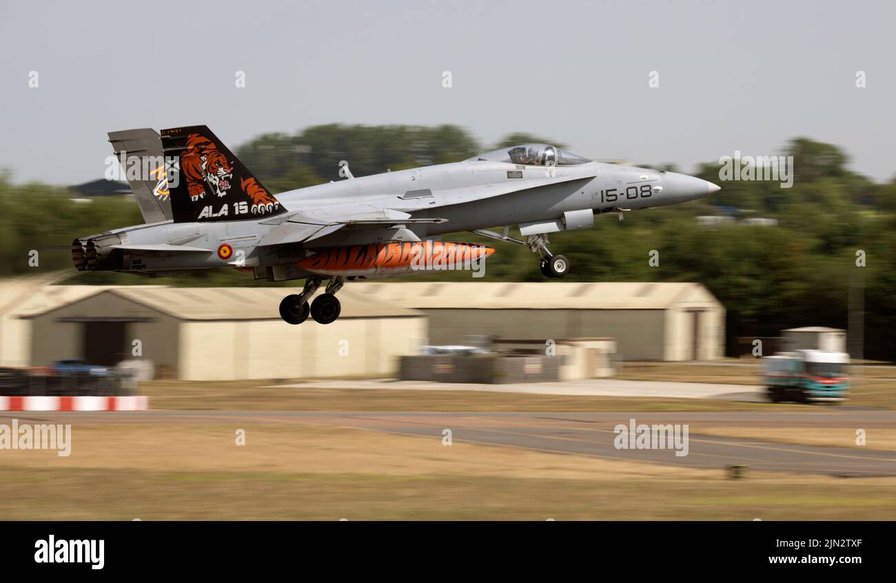 Aeronautica spagnola, McDonnell Douglas F/A-18 Hornet, al Royal International Air Tattoo Foto Stock