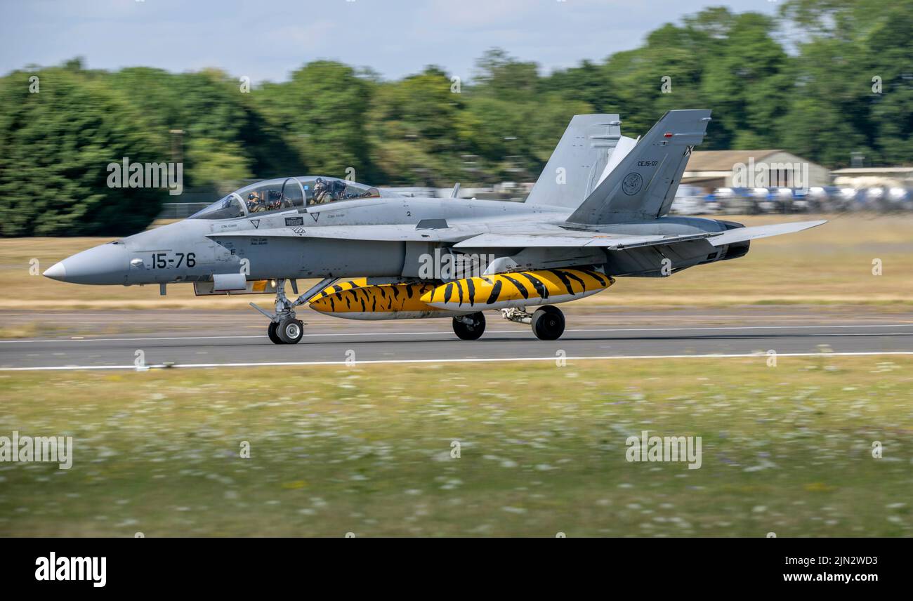 Aeronautica spagnola, McDonnell Douglas F/A-18 Hornet, al Royal International Air Tattoo Foto Stock