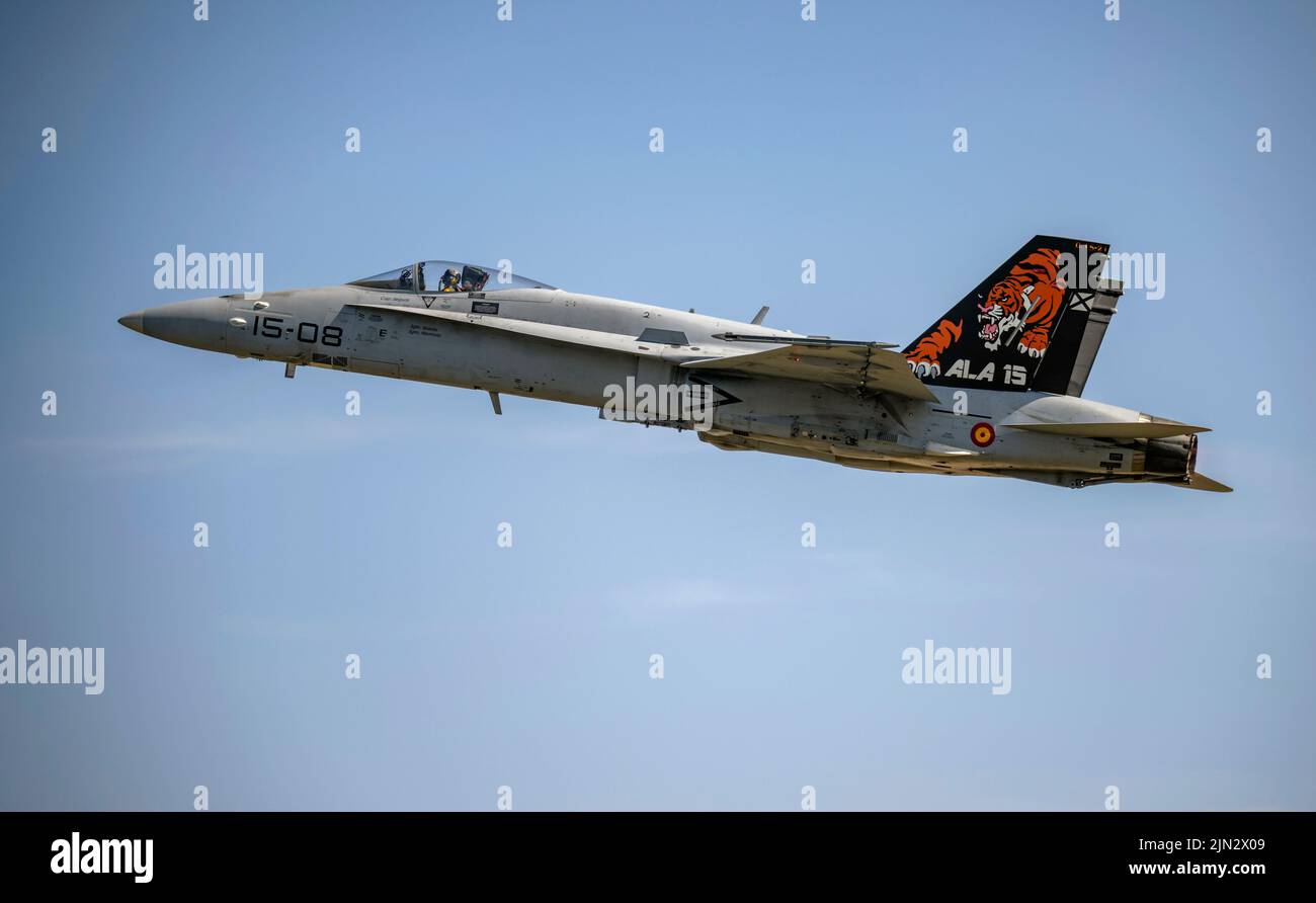 Aeronautica spagnola, McDonnell Douglas F/A-18 Hornet, al Royal International Air Tattoo Foto Stock