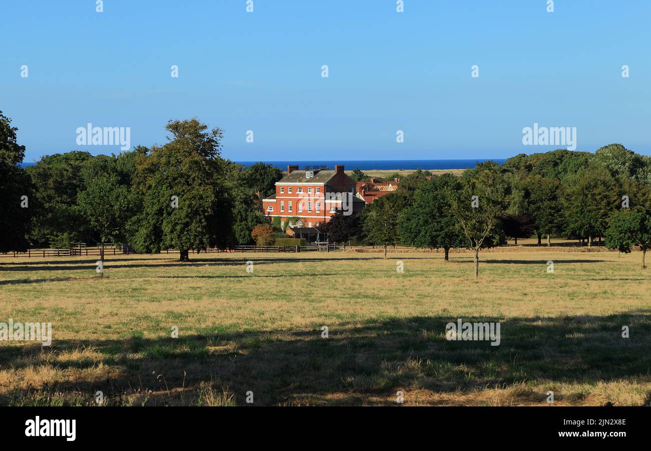 The Hall, Parkland, Mare del Nord, Thornham, Norfolk, 18th palazzo secolo Foto Stock