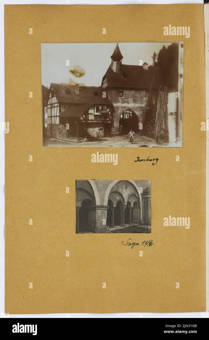 Stiehl otto (1860-1940): Schizzo e album fotografico 11: Castello di Isenburg, Offenbach. Chiesa, Bendorf-Sayn Foto Stock