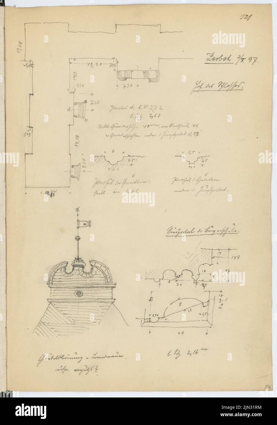 Stiehl otto (1860-1940): Schizzo e album fotografico 11: Castello di Zerbst Foto Stock