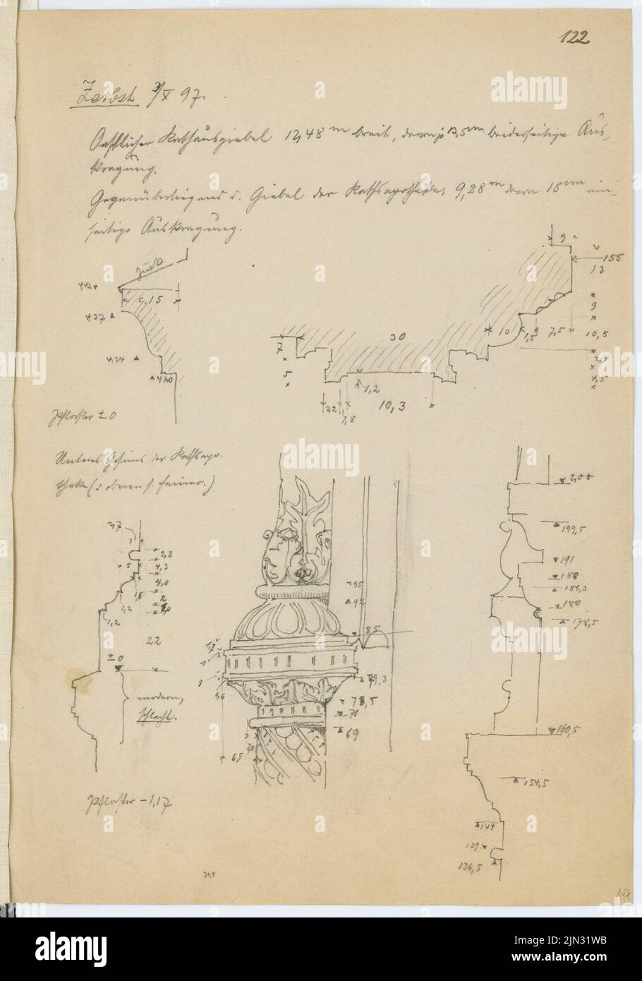 Stiehl otto (1860-1940): Schizzo e album fotografico 11: Castello di Zerbst Foto Stock