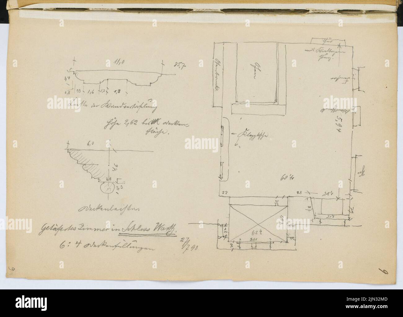 Stiehl otto (1860-1940): Schizzo e album fotografico 14: Warth, Eppan Castle Foto Stock