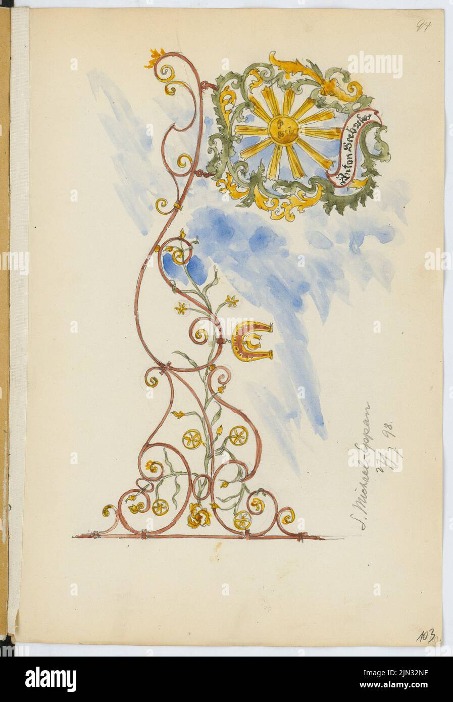 Stiehl otto (1860-1940): Album di schizzi e foto 13: St. Michael, Eppan Foto Stock