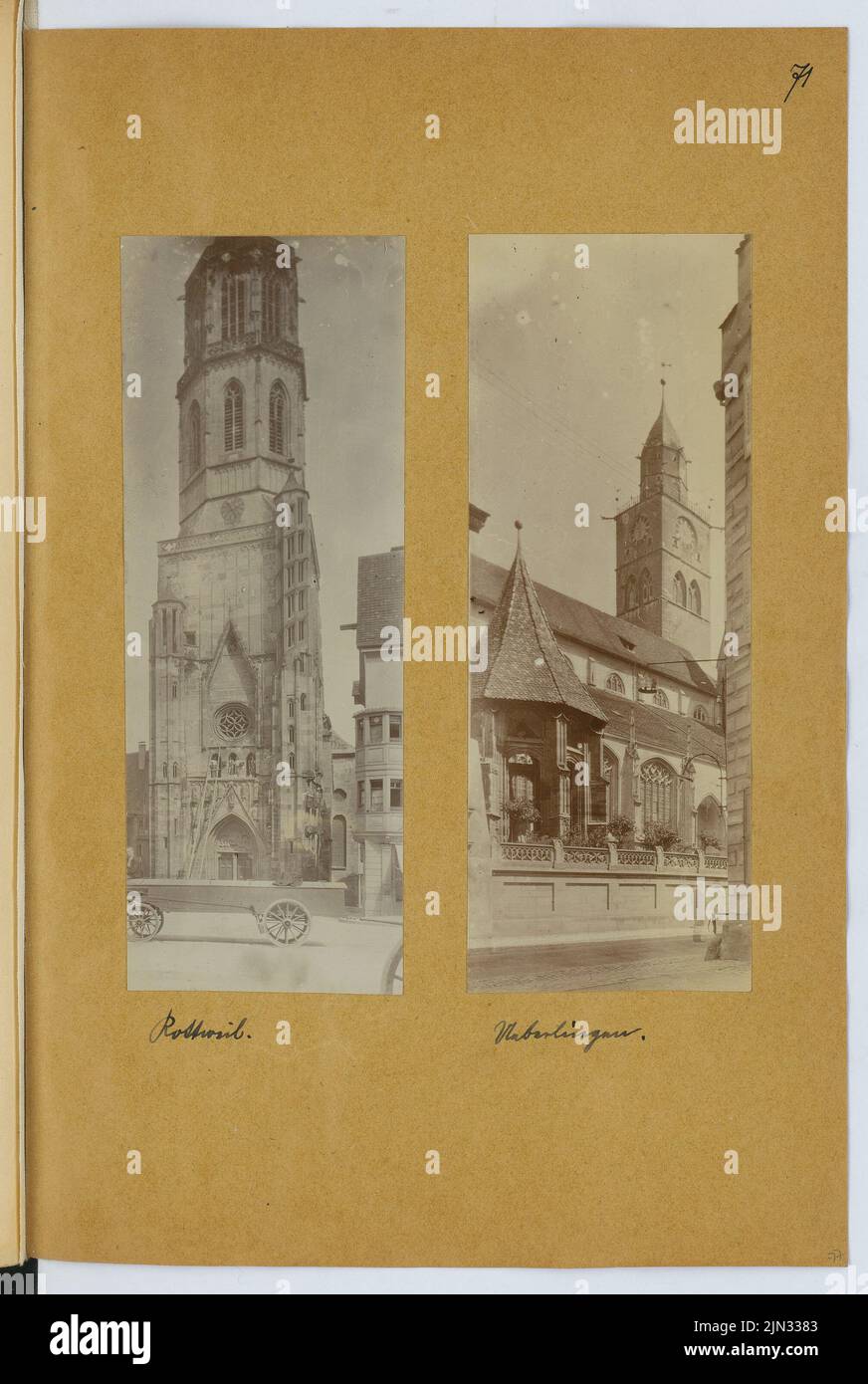 Stiehl otto (1860-1940): Album di schizzi e foto 15: Church, Rottweil. Münster San Nicolao, Überlingen Foto Stock