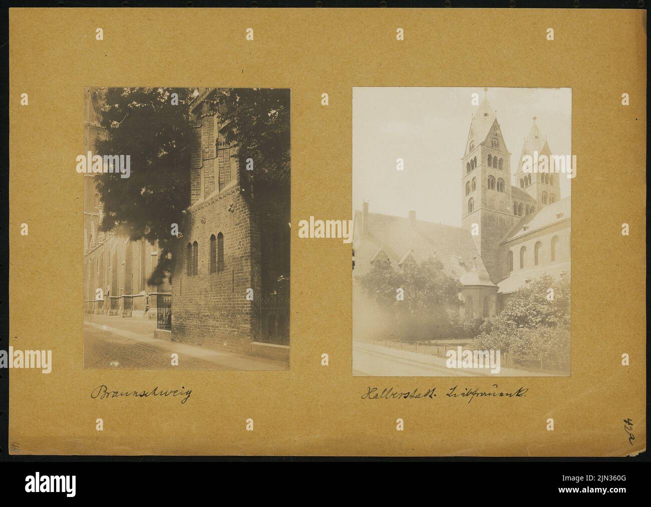 Stiehl otto (1860-1940): Album di schizzi e foto 17: Church, Braunschweig. Cattedrale, Halberstadt Foto Stock