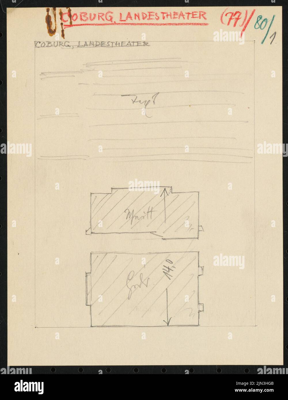 Balthasar Harres (1804-1868, come architetto): Teatro di corte ducale, Coburg Foto Stock