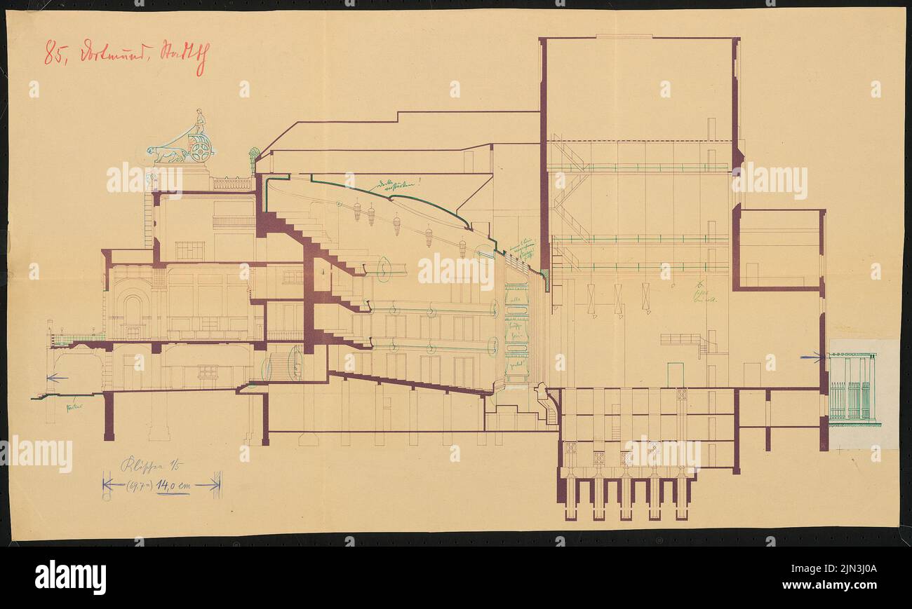 Martin Dülfer (1859-1942, come architetto): Stadttheater, Dortmund Foto Stock