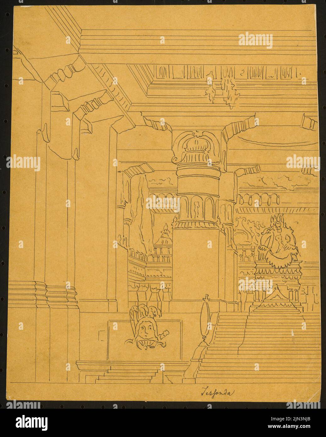Studio di tappa: Jesfonda: Vista interna Tempio Foto Stock
