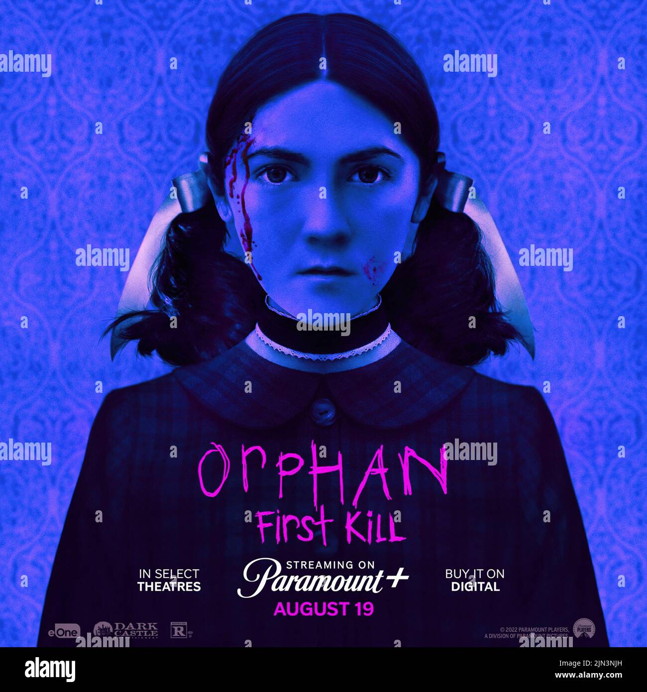 ORFANO: PRIMA UCCISIONE, poster americano, Isabelle Fuhrman, 2022. © Paramount Players / Courtesy Everett Collection Foto Stock
