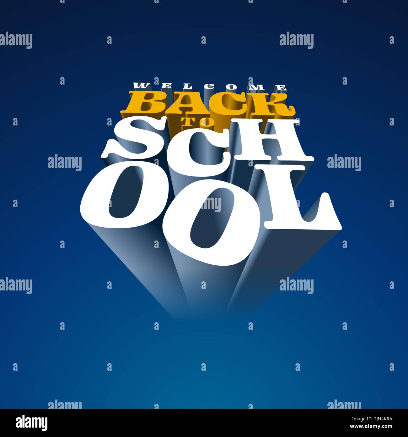 Benvenuti Back to School disegno vettoriale tipografico Illustrazione Vettoriale