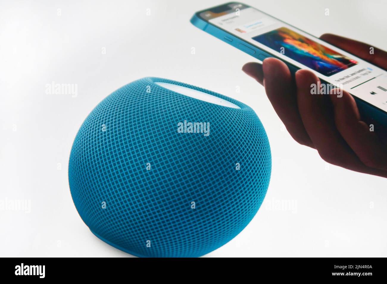 HomePod Mini di Apple Foto Stock