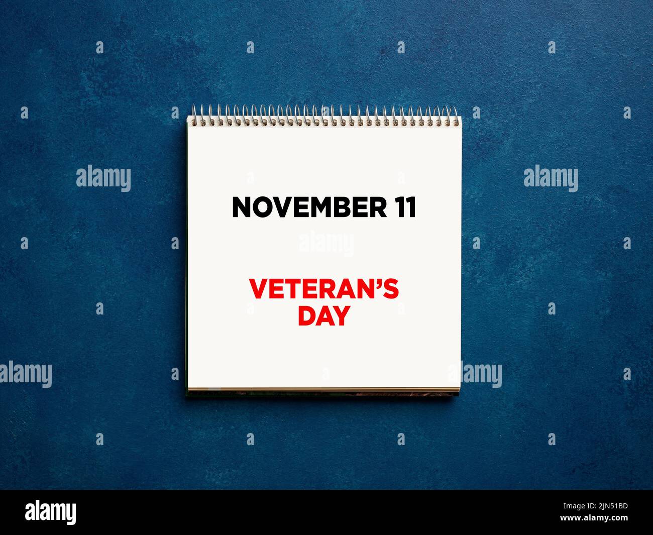 Il promemoria novembre undici veterani giorno scritto su un notebook. Foto Stock