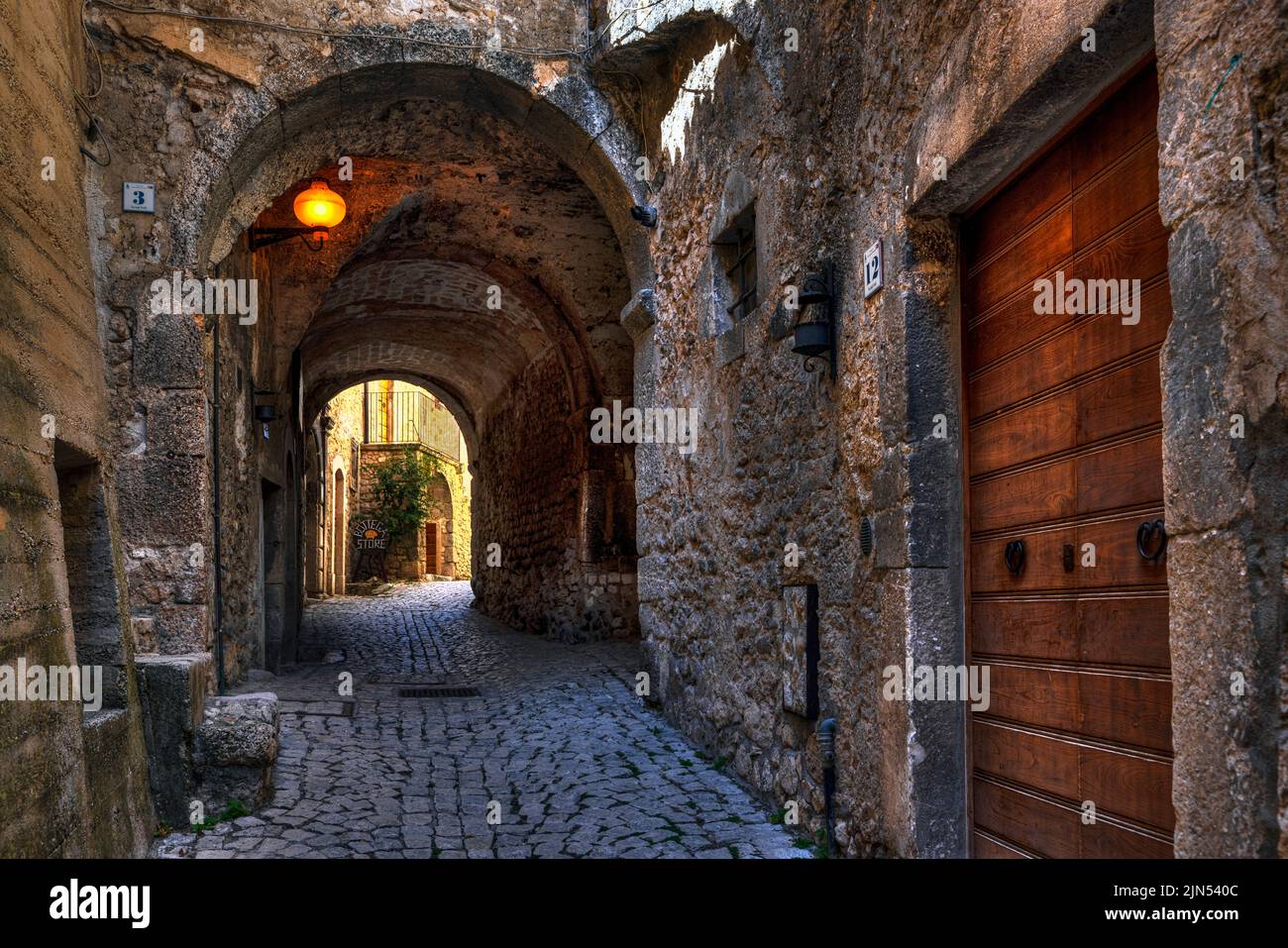 Santo Stefano di Sessanio, l'Aquila, Abruzzo, Italia Foto Stock