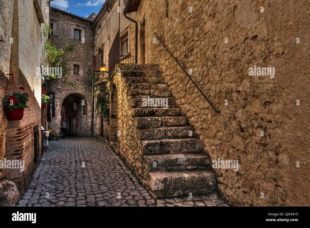 Santo Stefano di Sessanio, l'Aquila, Abruzzo, Italia Foto Stock