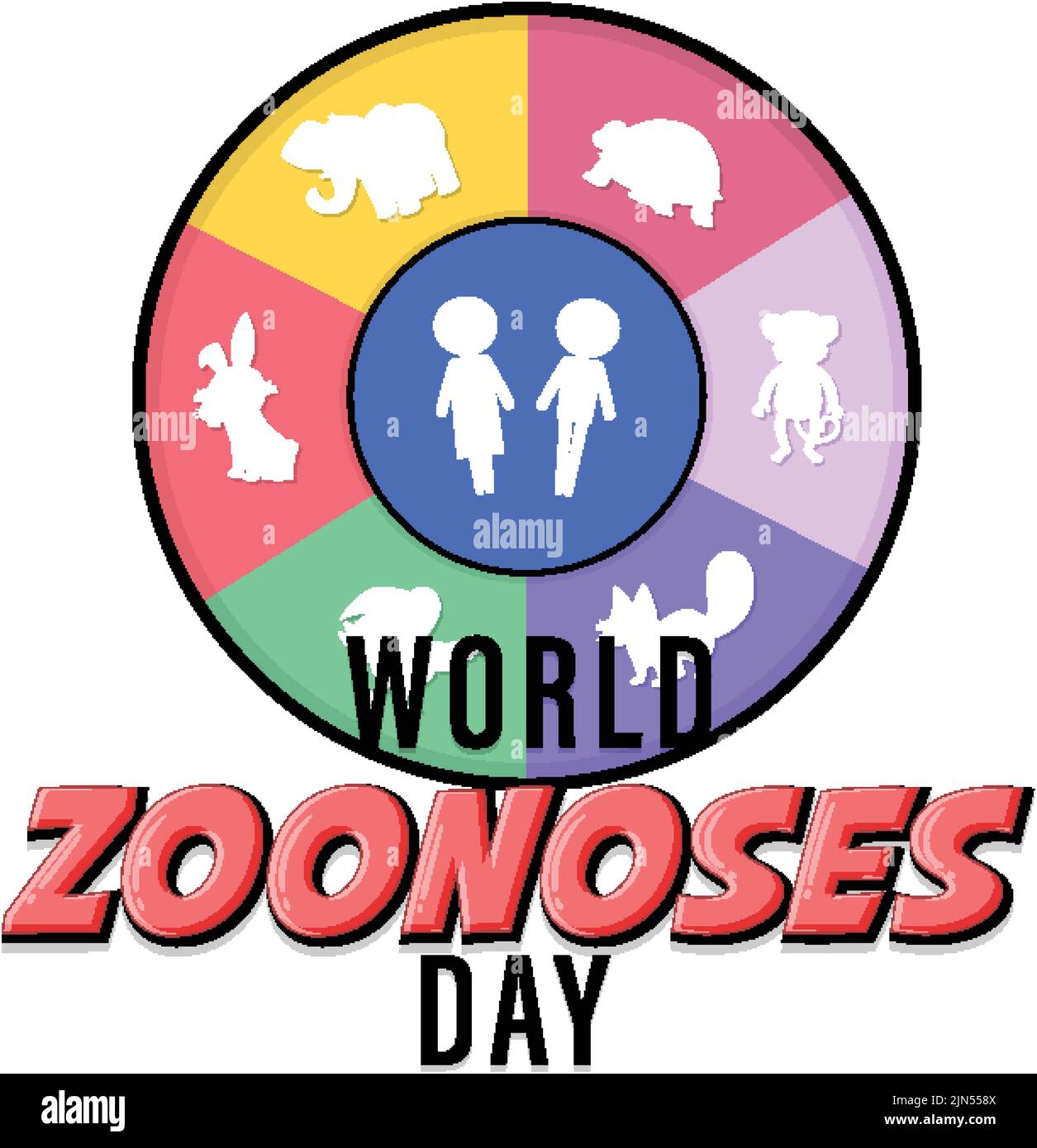 World zoonoses giorno banner disegno illustrazione Illustrazione Vettoriale