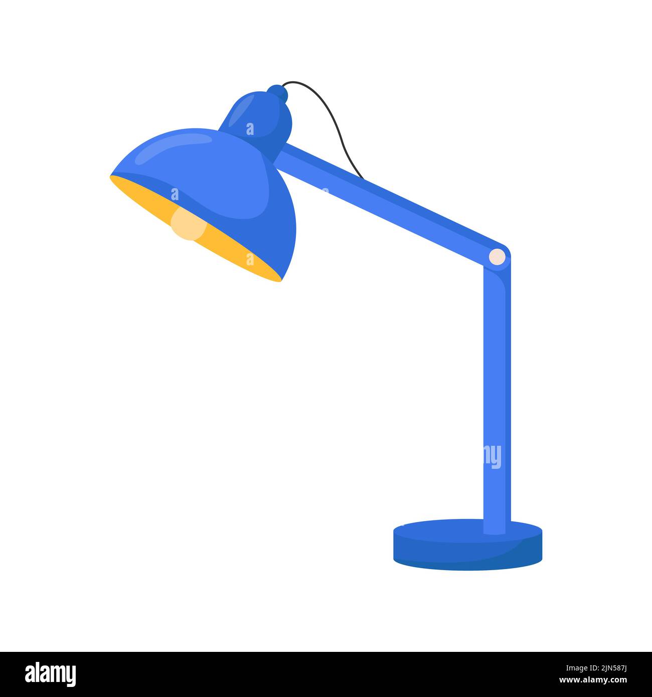 Lampada da tavolo scuola. Illustrazione vettoriale piatta della lampada da tavolo per ufficio Illustrazione Vettoriale