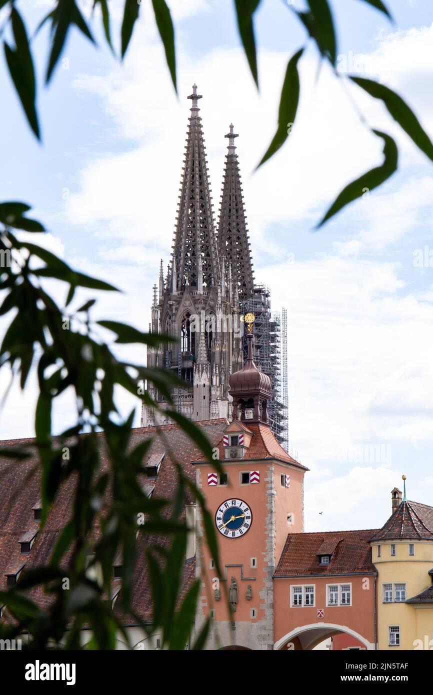 Regensburger Dom / Cattedrale di Ratisbona, Baviera Foto Stock