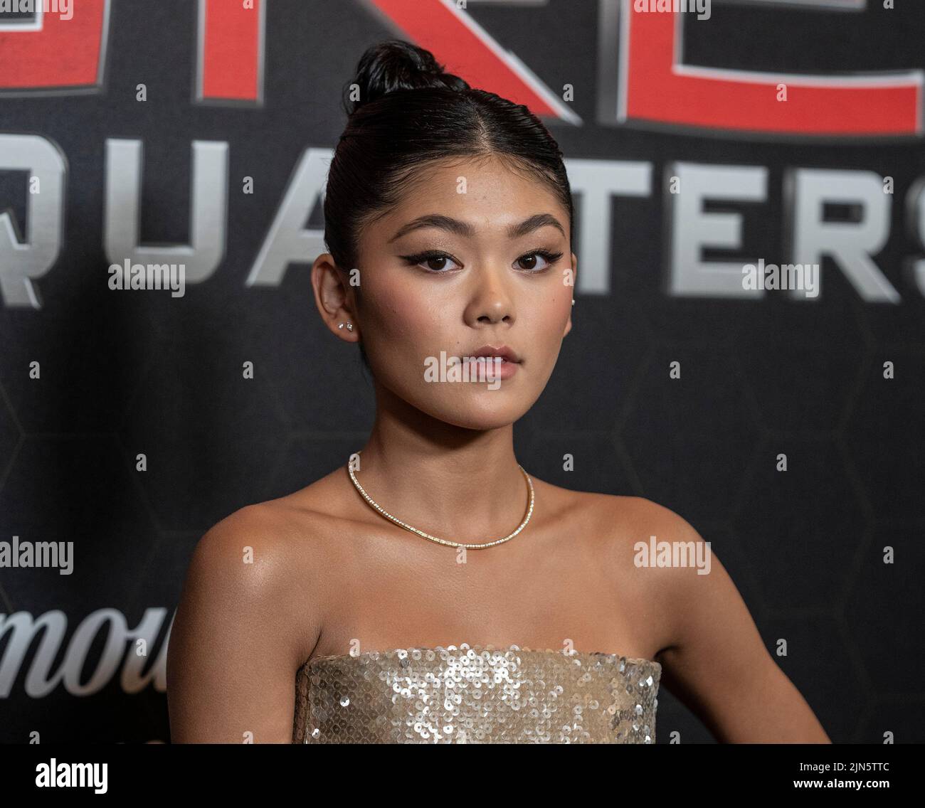 8 agosto 2022, New York, New York, Stati Uniti: Momona Tamada partecipa alla prima del film Paramount+ Secret Headquarters al Signature Theatre (Credit Image: © Lev Radin/Pacific Press via ZUMA Press Wire) Foto Stock