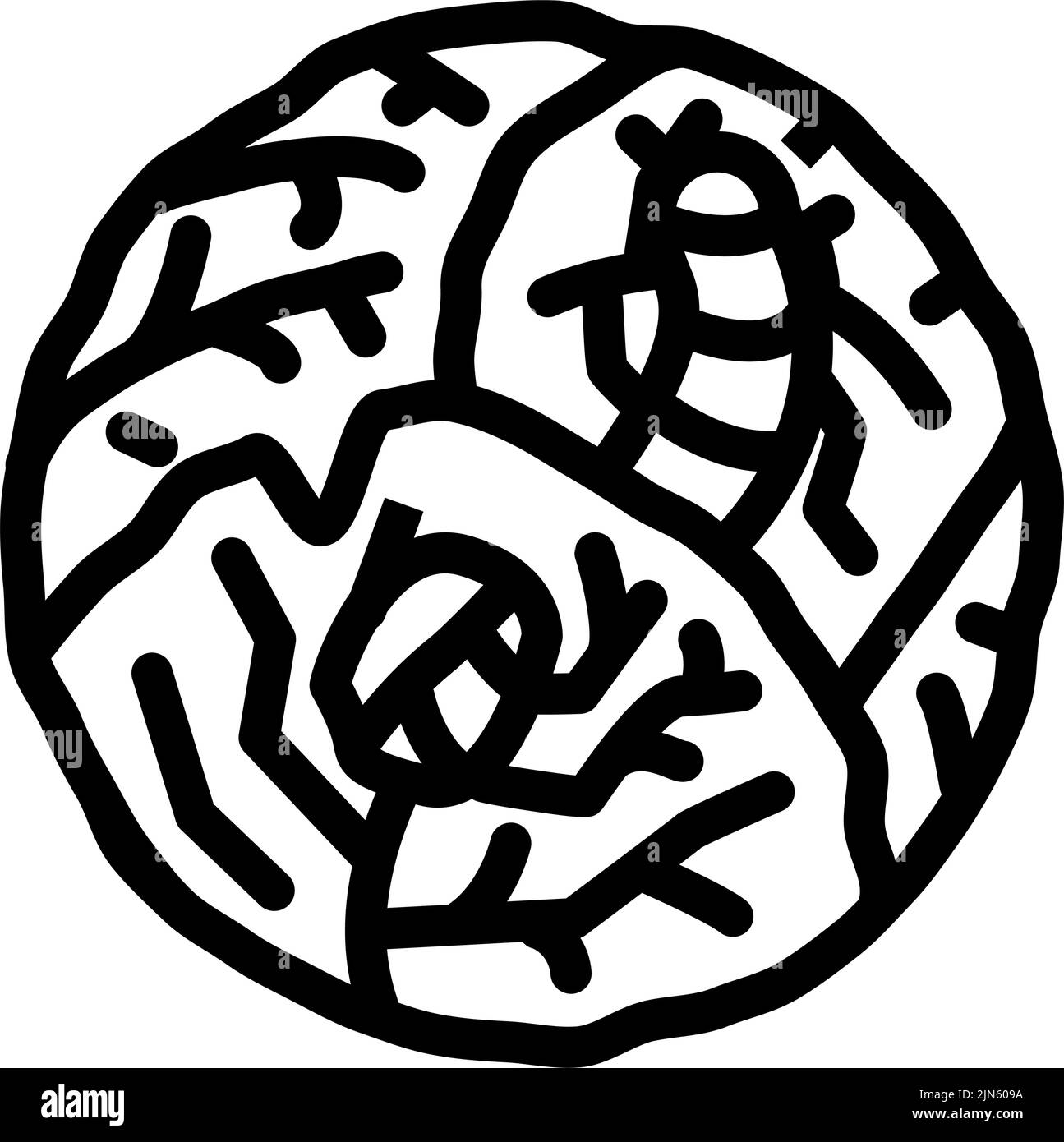 illustrazione vettoriale dell'icona della linea di cavolo worm Illustrazione Vettoriale