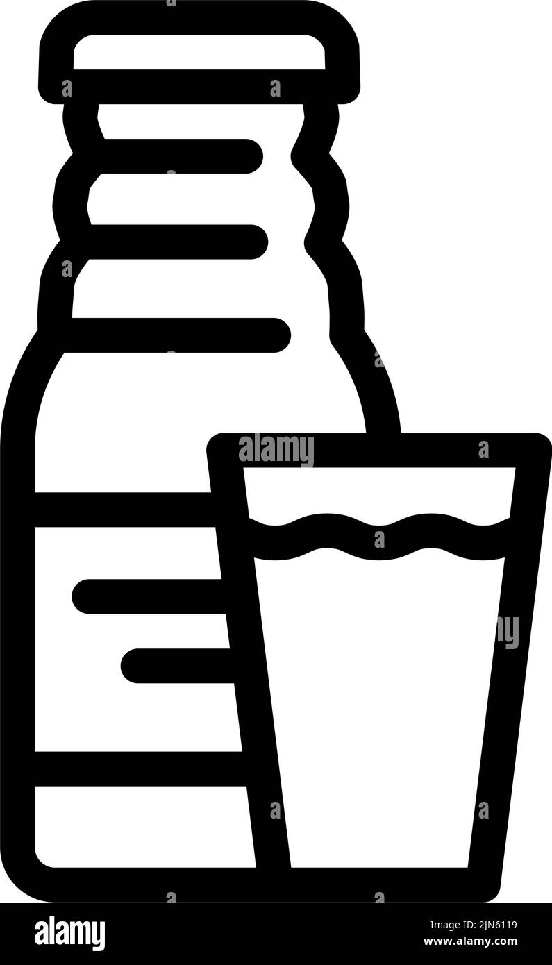 illustrazione vettoriale dell'icona della linea del succo di cavolo organico Illustrazione Vettoriale