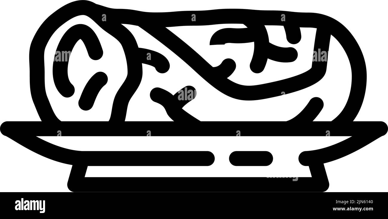 illustrazione vettoriale dell'icona della linea dei rulli cavoli Illustrazione Vettoriale