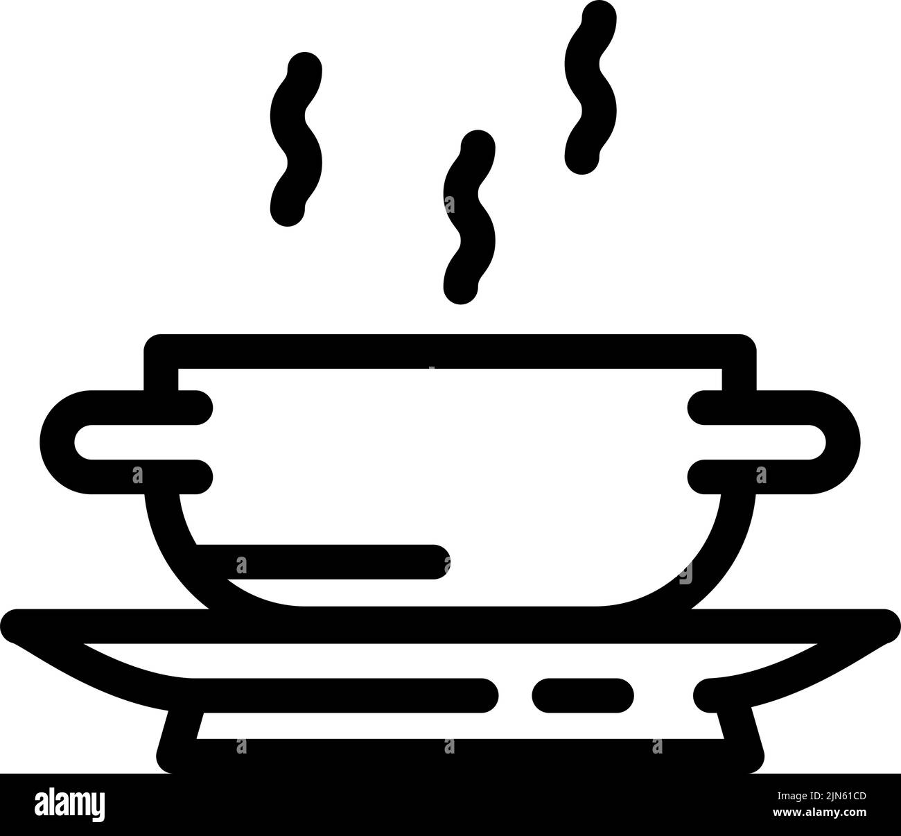 illustrazione vettoriale dell'icona della linea della zuppa di cavolo Illustrazione Vettoriale
