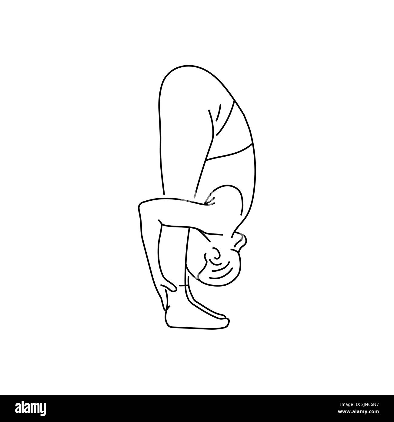 Uttttanasana Rabbit posa colore linea illustrazione. Pittogramma per pagina web, app mobile, promo. Illustrazione Vettoriale