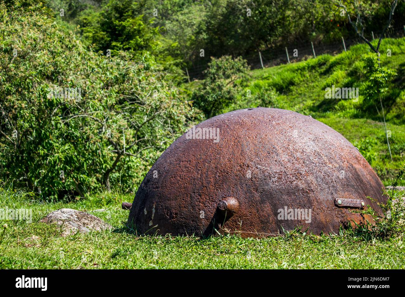 vecchia stufa di ferro Foto Stock